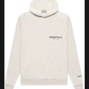 New - Fear of God ESSENTIALS Pullover Hoodie Light Heather Grey - Medium